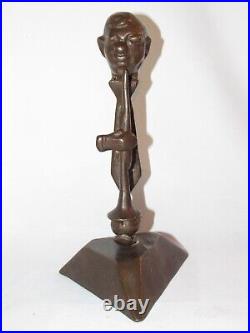 01j10 Abstrait Art Contemporain Statue Sculpture En Bronze Musicien Trompette