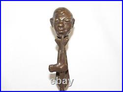 01j10 Abstrait Art Contemporain Statue Sculpture En Bronze Musicien Trompette