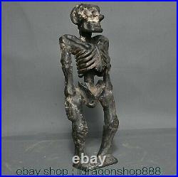 10.8 météorolite chinoise crâne homme squelette corps Art statue sculpture