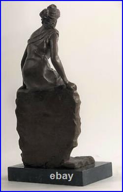 17 Grec Bronze Marbre Art Déesse Sagesse Athena Dieu De War Statue Sculpture