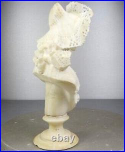 1880/1900 Castelli Sprb Buste Statue Sculpture Albatre Marbre Art Nouveau Femme