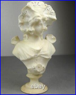 1880/1900 Castelli Sprb Buste Statue Sculpture Albatre Marbre Art Nouveau Femme