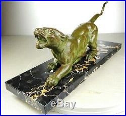 1920/1930 D. H. Chiparus Rare Statue Sculpture Animaliere Art Deco Panthere Felin
