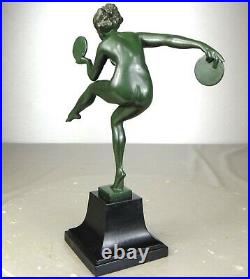 1920/1930 Derenne M Bouraine M Le Verrier Statue Sculpture Danseuse Nue Art Deco