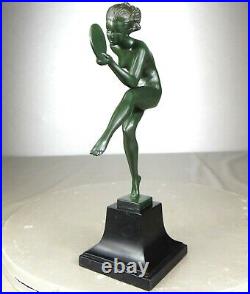 1920/1930 Derenne M Bouraine M Le Verrier Statue Sculpture Danseuse Nue Art Deco