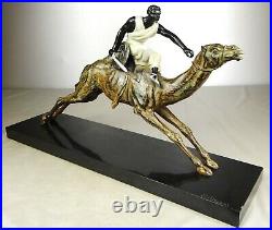 1920/1930 E. Drouot Rare Supb Statue Sculpture Art Deco Orientaliste Dromadaire