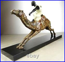 1920/1930 E. Drouot Rare Supb Statue Sculpture Art Deco Orientaliste Dromadaire
