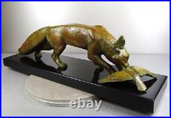 1920/1930 Georges Garreau Spb Statue Sculpture Animaliere Art Deco Bronze Renard