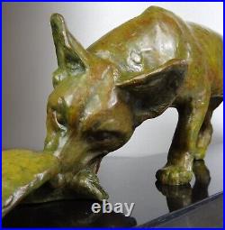 1920/1930 Georges Garreau Spb Statue Sculpture Animaliere Art Deco Bronze Renard