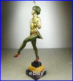 1920/1930 H Molins Grd Statue Sculpture Art Deco Danseuse Femme Nue Orientaliste