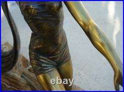 1920/1930 J Dauvergne Rare Grande Statue Sculpture Ep Art Deco Diane Chasseresse