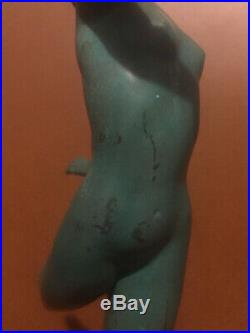 1920/1930 Max Le Verrier Rare Statue Sculpture Art Deco Danseuse Nue Femme