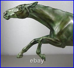 1920/1930 Max Le Verrier Sp Statue Sculpture Ep Art Deco Animalier Cheval Fougue