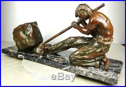 1920/1930 Santi Grnde Statue Sculpture Art Deco Bronze Homme Carrieriste Athlete