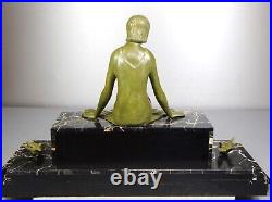 1920/1930 Z. Kovats Rare Grnde Statue Sculpture Art Deco Bronze Danseuse Oiseaux