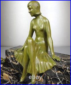 1920/1930 Z. Kovats Rare Grnde Statue Sculpture Art Deco Bronze Danseuse Oiseaux