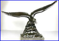 1920/30 I Rochard Grd Statue Sculpture Art Deco Animalier Bronze Albatros Oiseau