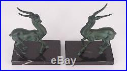 2 gazelles période Art Deco, dlg Max Le Verrier, statues sculptures serre-livres