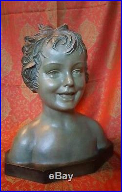 30's Art Déco Demetre H Chiparus Buste fillette terracotta bust signé