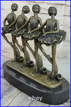 9 Ouest Art Sculpture Bronze Marbre Abstrait Four Belle Ballerine Statue Solde