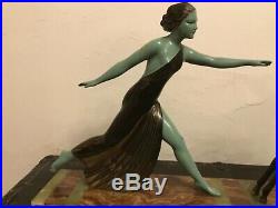 ART DECO SCULPTURE statue par CAMPBELL(la femme et lantilope) dlg MENNEVILLE