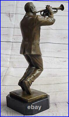 Abstrait Art Fonte Bronze Musicien Sculpture Moderniste Statue De Un Trompette