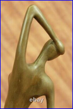 Aldo Vitaleh Abstrait Art Moderne Bronze Sculpture Marbre Statue Décor Maison