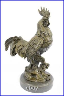 Ancien Fonte Bronze Coq Statue / Figurine Vienne Autriche Sculpture Art Déco