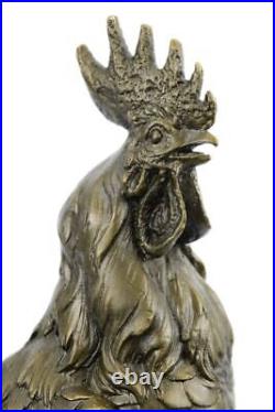 Ancien Fonte Bronze Coq Statue / Figurine Vienne Autriche Sculpture Art Déco