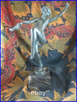 Ancien regule statue sculpture epoque art deco danseuse 1930 fayral le verrier