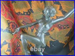 Ancien regule statue sculpture epoque art deco danseuse 1930 fayral le verrier