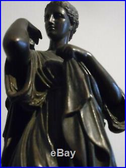 Ancienne Grande Sculpture Régule Patine Bronze Signée E. DUBOIS Statue Art Déco