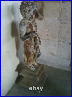 Ancienne Statue Chérubin en Fonte d'Art Durenne
