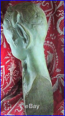 Ancienne statue sculpture en platre amadeo gennarelli art deco 1930 buste faune