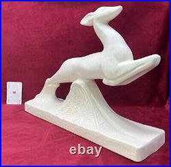 Antelope Cervide Antilope Cassin Sculpture Statue Objet Animal Craquele Art Deco