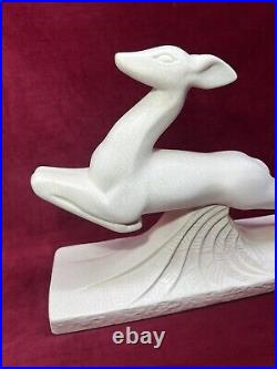 Antelope Cervide Antilope Cassin Sculpture Statue Objet Animal Craquele Art Deco