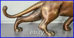 Antique 1930 sculpture statue Panthère léopard jaguar bronze Art Déco S. Melani
