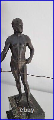 Antique statue Sculpture bronze Man ancienne Statuette Art Deco Homme