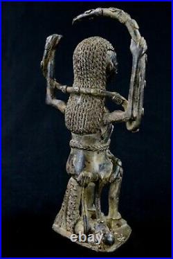 Art Africain African Statue de Mami Wata Sirène en Bronze Baoulé 19,5 Cms ++