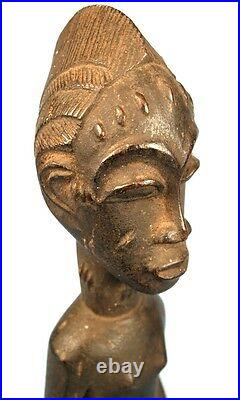 Art Africain Ancien Fétiche Baoulé Epoux Mystique Visage Scarifié 40 Cms