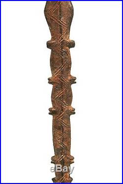 Art Africain Ancienne Cuillère Koulango en Bronze Socle sur Mesure 20 Cms