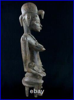 Art Africain Ancienne Statue Maternité Senoufo Senufo Bois Lourd 63 Cms ++