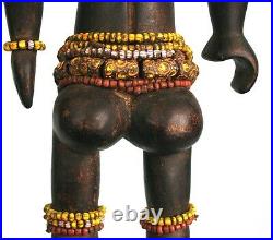 Art Africain Ancienne Statue de Fécondité Fanti du Ghana Ornée de Perles +++++