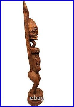 Art Africain Arts Premiers Ancienne Statue Tellem Dogon Bras Levés 65,5 Cms