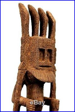 Art Africain Arts Premiers Primitif Statue Danseur Dogon Masque Walu 52 Cms