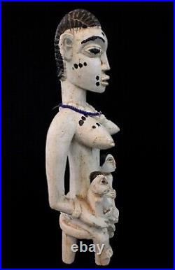 Art Africain Arts Premiers Statue Maternité Senoufo Senufo Jumeaux 38 Cms ++