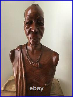 Art Africain Buste Homme bois massif Buste Statue Bois sculpture
