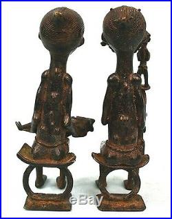 Art Africain Ethnographique Couple en Bronze Baoulé 18 Cms Nice Items ++++
