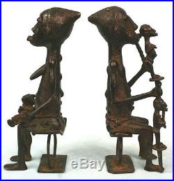 Art Africain Ethnographique Couple en Bronze Baoulé 18 Cms Nice Items ++++