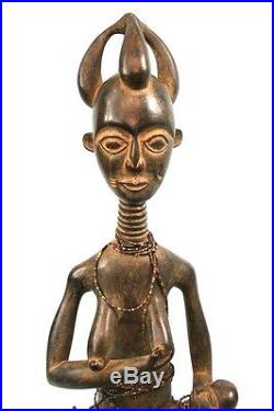 Art Africain Grande & Délicate Statue de Maternité Ashanti Ghana 59,5 Cms